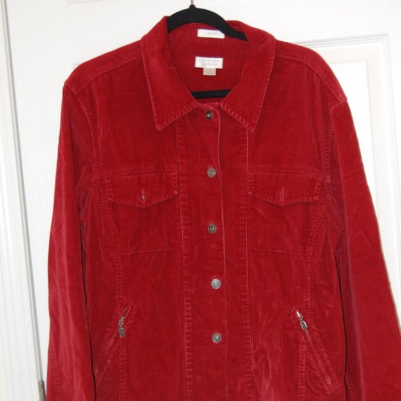Christopher & Banks Stretch  Women's Rust Corduroy 5 Button Jacket Size Large - Picture 2 of 9